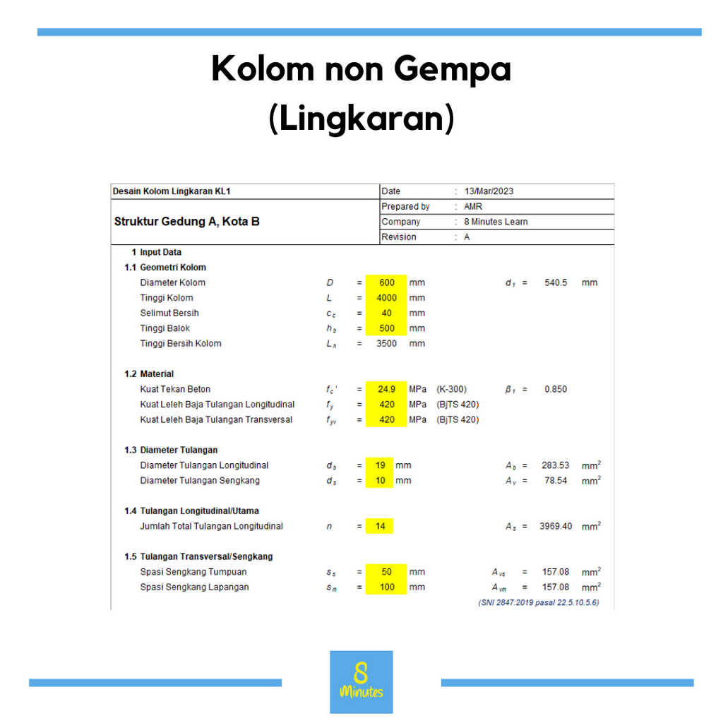 Kolom non Gempa (Lingkaran)