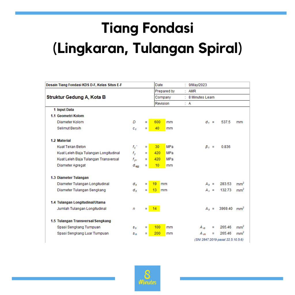 Penulangan Tiang Fondasi