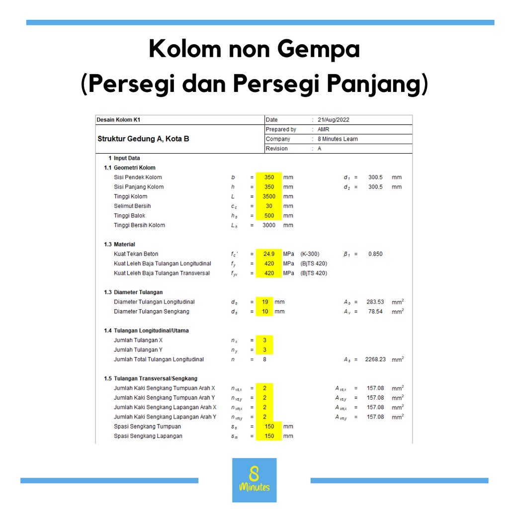 Kolom non Gempa (Persegi dan Persegi Panjang)