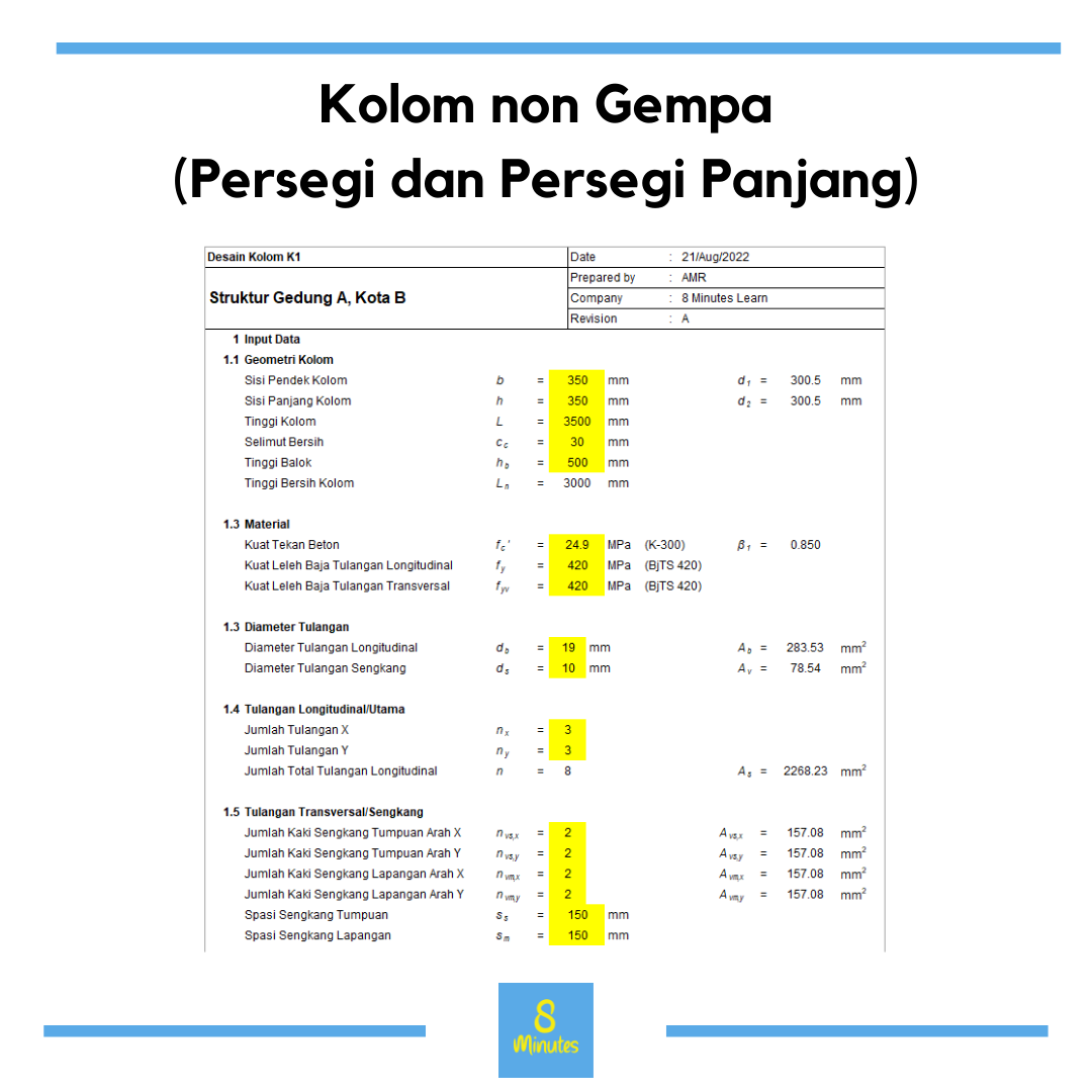 Kolom non Gempa (Persegi dan Persegi Panjang)